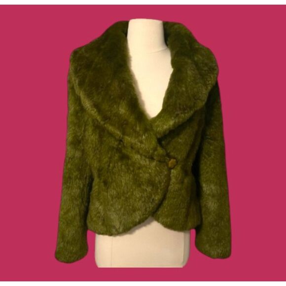 Terry Lewis Classic Luxuries Jackets & Blazers - Terry Lewis Classic Luxuries Olive Green Teddy Jacket